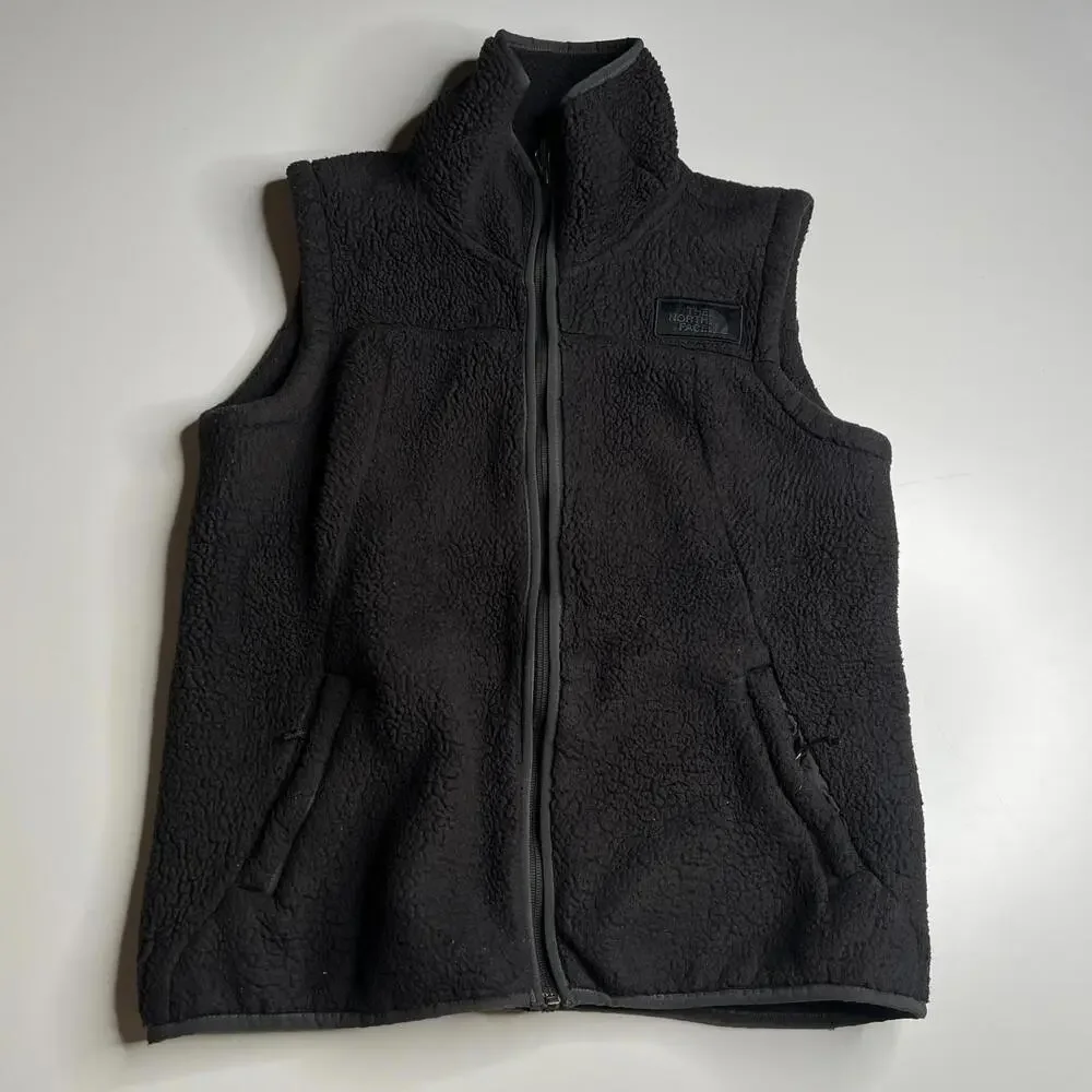 The North Face Women’s Sherpa Fleece Vest Black Size M Medium Zip Front‎ Pockets
